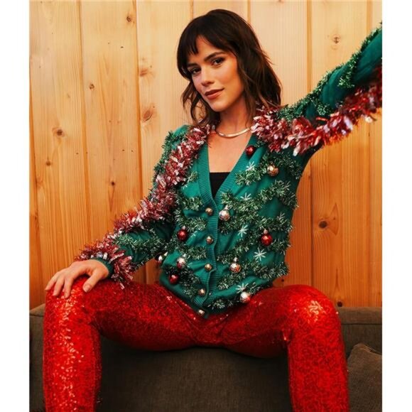 Tipsy Elves Women’s Ugly Christmas Sweaters Cardigan – Fun Patterns & Animals - Picture 3 of 6